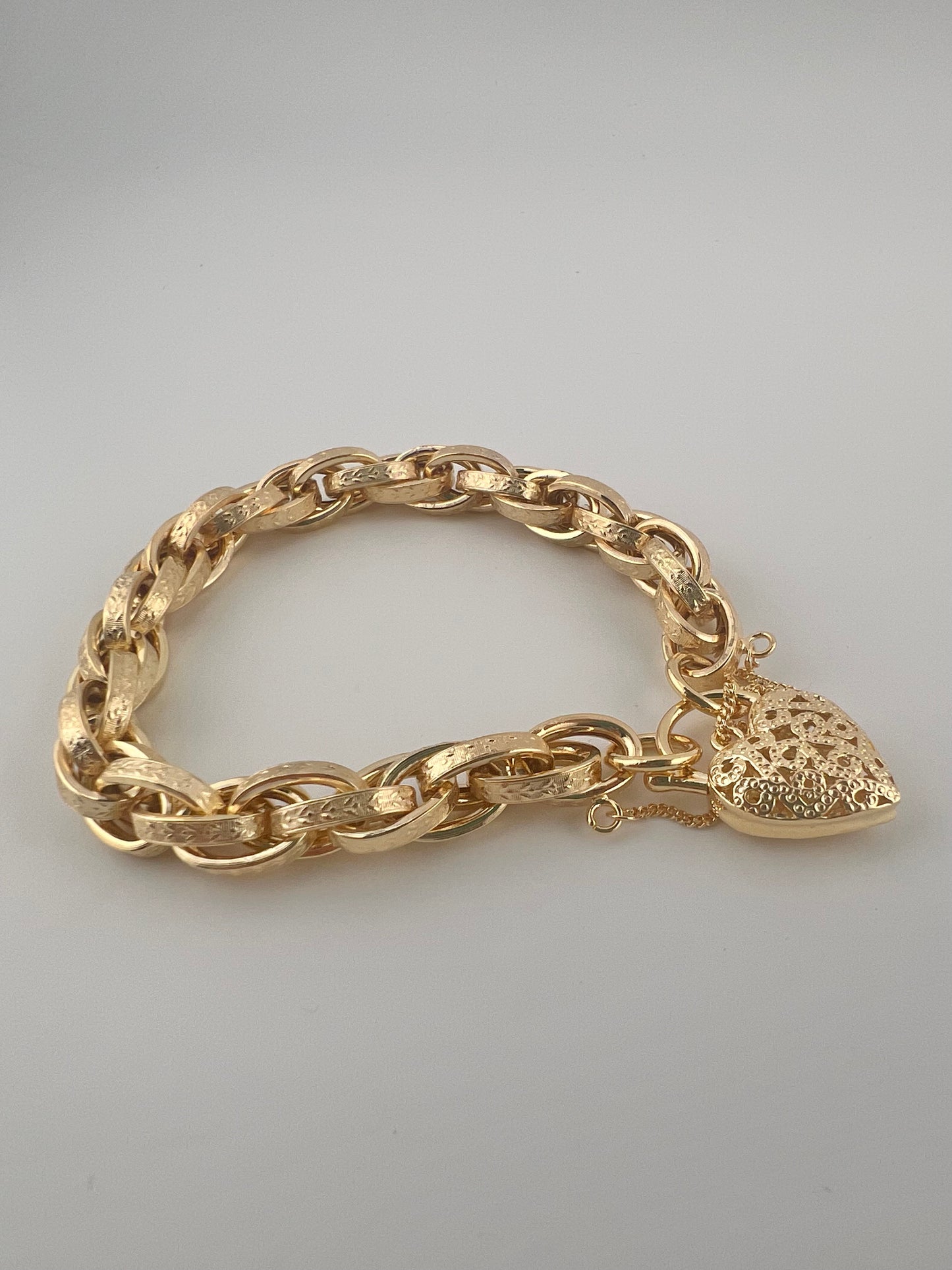 9ct Yellow Gold Price Of Wales Padlock Bracelet - New Large Chunky Gold Bracelet