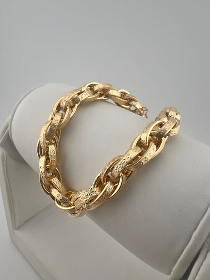 9ct Yellow Gold Price Of Wales Padlock Bracelet - New Large Chunky Gold Bracelet