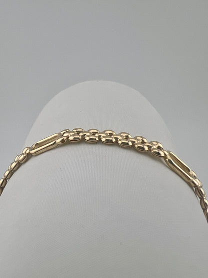 9ct Gold Ladies Panther Link Bracelet - 4.5mm - 7.5 Inch - Full Hallmark & Box