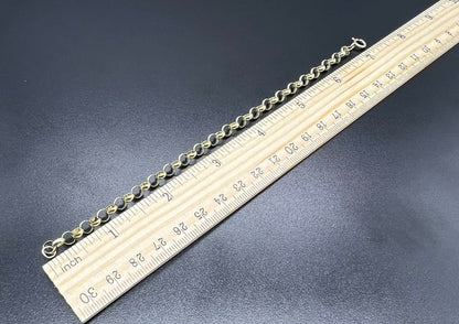 9ct Gold Chunky 5mm Wide Plain & Round Links 7” Belcher Bracelet - UK Hallmark
