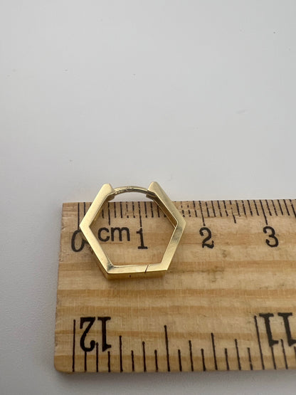 Ladies 9ct Gold 16mm Huggie Earrings - Womens 9ct Gold Huggie Helix Earring