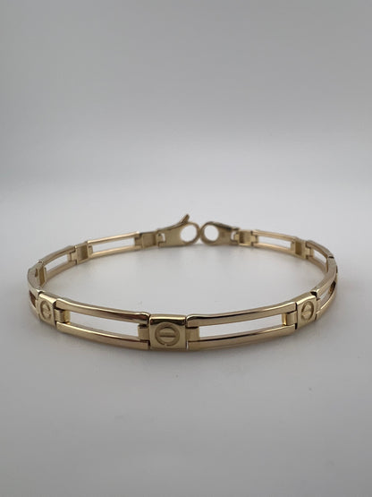 9ct Yellow Gold 5mm Wide Bracelet - 7 Inch Ladies Gold Bracelet - UK Hallmark