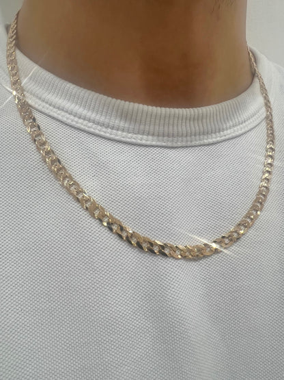 9ct Solid Gold Men’s Chain 22 INCH - 6mm Flat Curb Chain - Full UK Hallmark