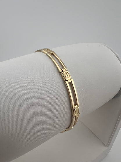 9ct Yellow Gold 5mm Wide Bracelet - 7 Inch Ladies Gold Bracelet - UK Hallmark