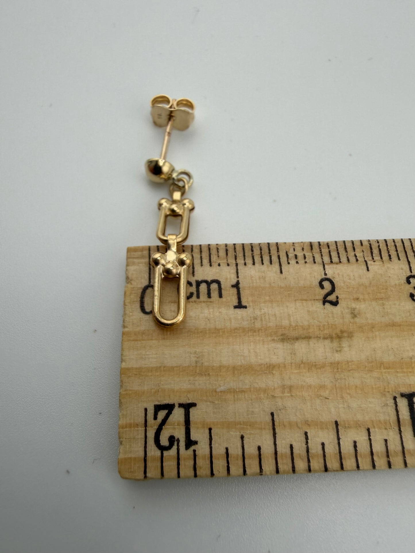 New 9ct Yellow Gold Drop Earrings - 2.7cm Gold Drop / Dangle Earring 9ct Stamped