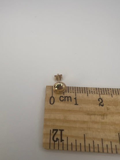 New 9ct Yellow Gold 6mm Button Stud Earrings - 6mm Gold Stud Earrings