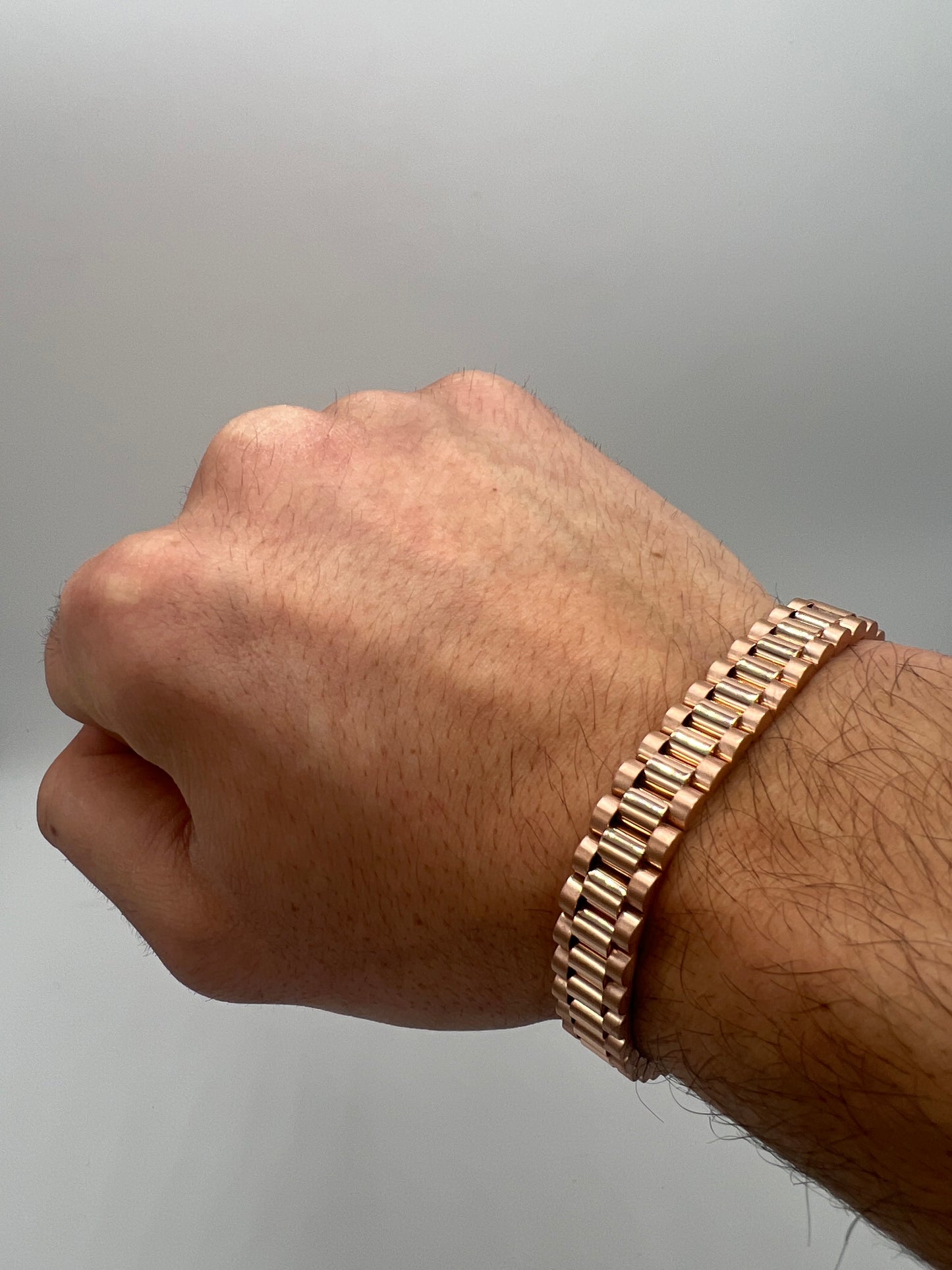 Solid 9ct Rose Gold 10mm Bracelet - 7 Inch  - 10mm Wide - Fully Hallmarked