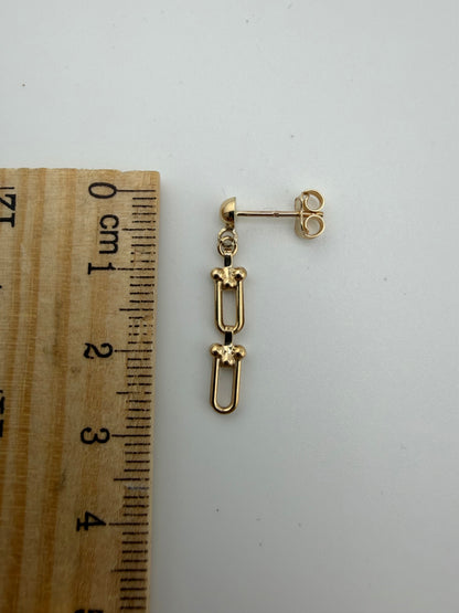 New 9ct Yellow Gold Drop Earrings - 2.7cm Gold Drop / Dangle Earring 9ct Stamped