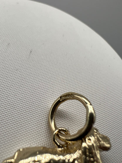 9ct Yellow SOLID Gold Cocker Spaniel Dog / Pendant UK Hallmarked & Boxed