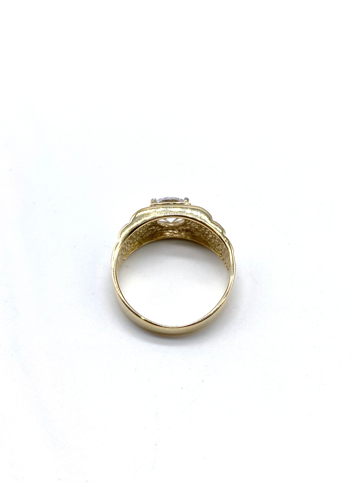 9ct Gold Mens Ring - Rolex Sides, Cz, Two Colour & Fully Hallmarked Sizes Q - X