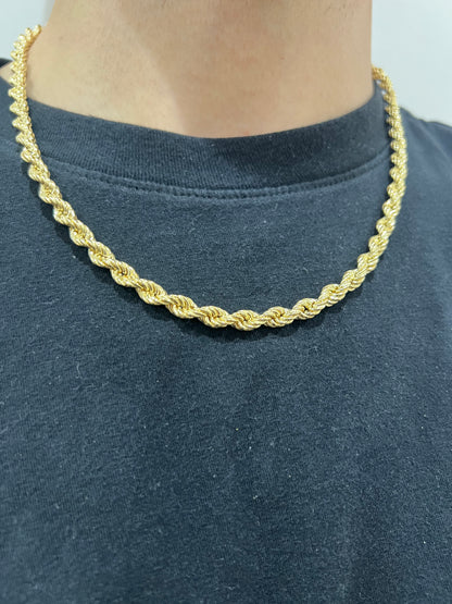 9ct Yellow Gold 6mm Rope Chains & Bracelets - 7.5, 8.5, 18, 20, 22, 24, 28, 30, 34 Inch - Full UK Hallmark