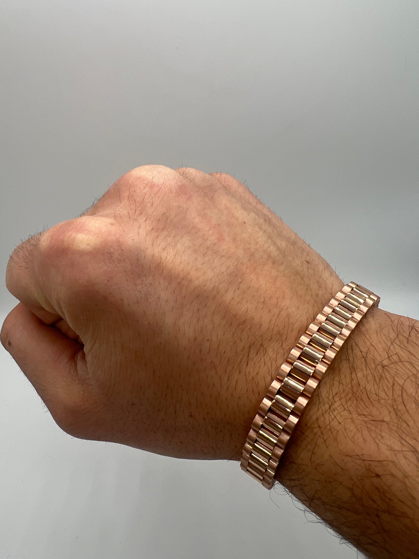 Solid 9ct Rose Gold 10mm Bracelet - 7 Inch  - 10mm Wide - Fully Hallmarked