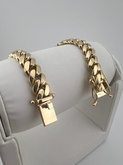 New SOLID 9ct Yellow Gold Cuban 10MM Link Curb Chain - 9 INCH - UK Hallmarked