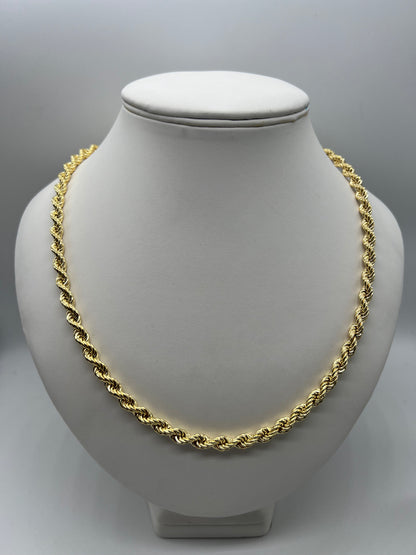 9ct Yellow Gold 6mm Rope Chains & Bracelets - 7.5, 8.5, 18, 20, 22, 24, 28, 30, 34 Inch - Full UK Hallmark
