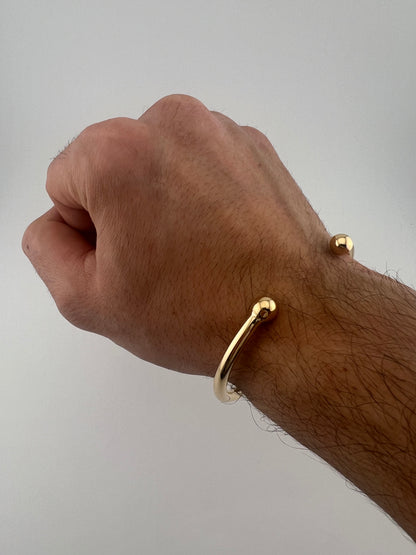 Mens Solid 9ct Gold Bracelet - Solid Gold 4.5mm Torque Bangle - 8.5 INCHES - Boxed
