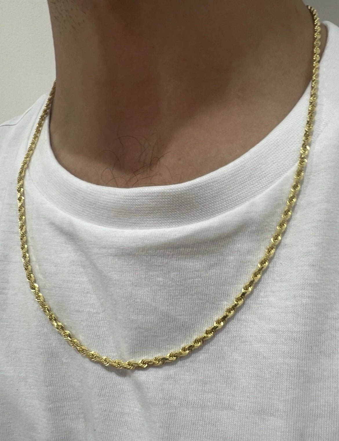 9ct Yellow Gold SOLID 3mm Rope Chain - 24 Inches - Fully Hallmarked & Boxed