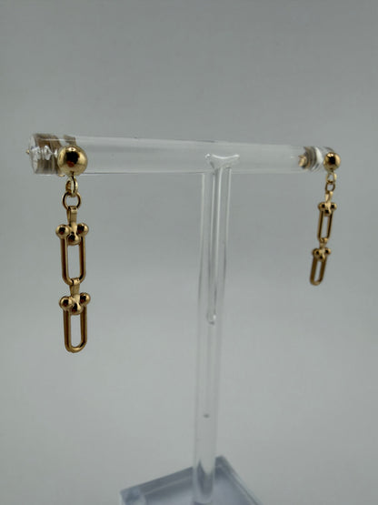 New 9ct Yellow Gold Drop Earrings - 2.7cm Gold Drop / Dangle Earring 9ct Stamped