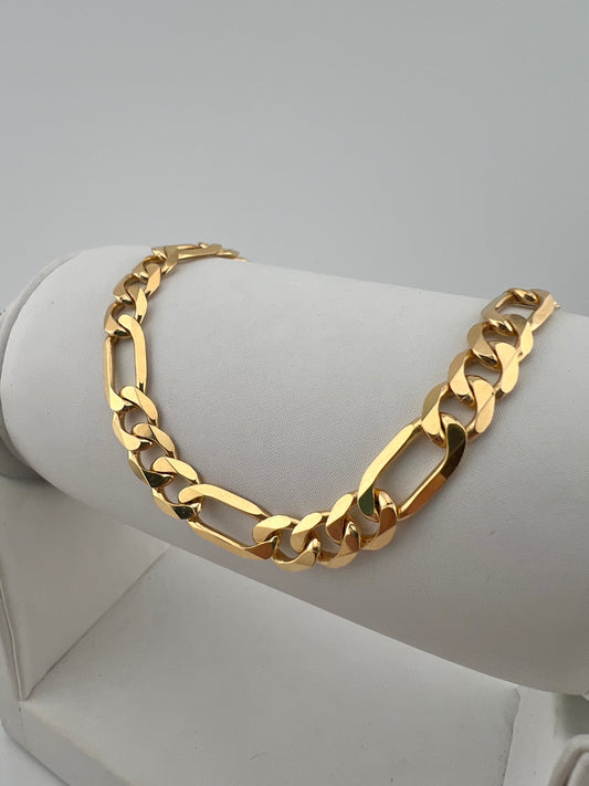 9ct Solid Yellow Gold 7mm Fiagro Chain / Necklace - 18” - 30” - FULL UK HALLMARK & BOXED