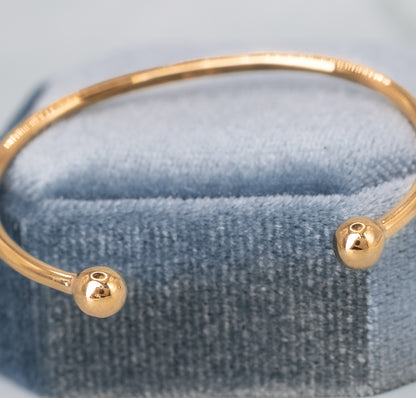 Solid 9ct Yellow Gold Baby Torque Bangle