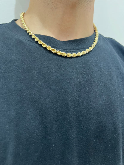 9ct Yellow Gold 6mm Rope Chains & Bracelets - 7.5, 8.5, 18, 20, 22, 24, 28, 30, 34 Inch - Full UK Hallmark