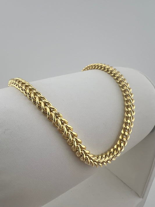 Men’s 9ct Yellow Gold 4.5mm Franco Chain Necklace - 20 INCH - Fully Hallmarked