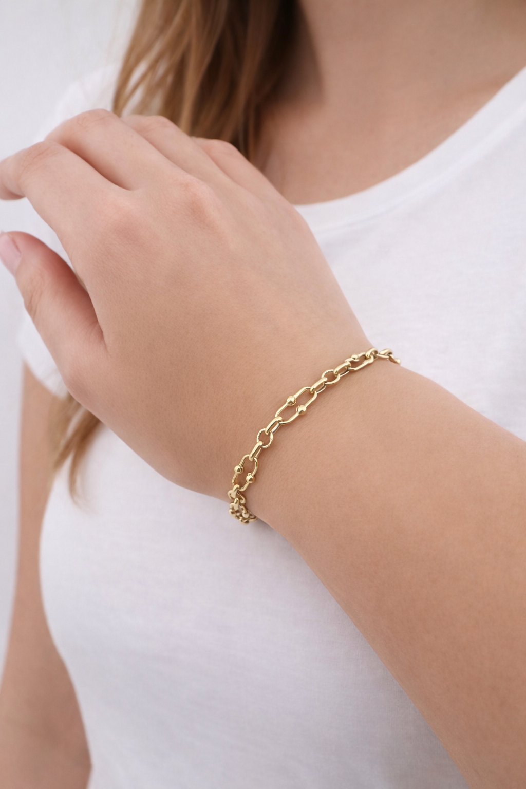 9ct Yellow Gold  Ladies Bracelet - 7.5mm Wide - 7.5 Inch - Full Hallmark & Box