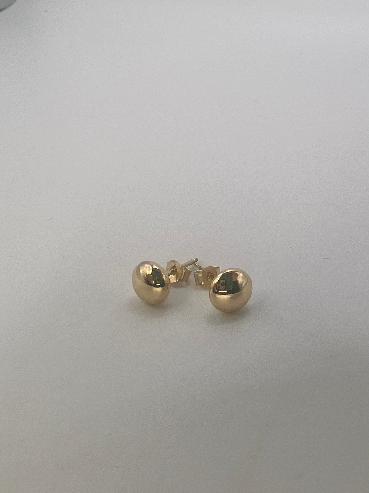 New 9ct Yellow Gold 6mm Button Stud Earrings - 6mm Gold Stud Earrings