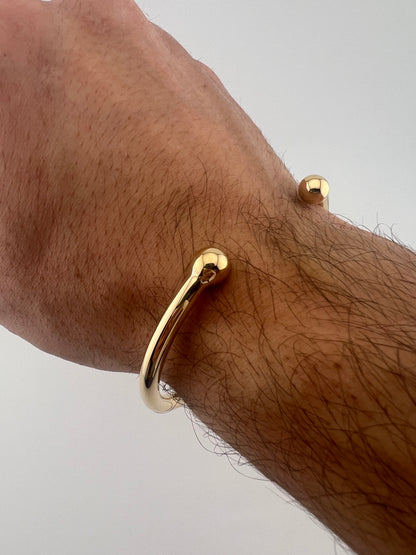 Mens Solid 9ct Gold Bracelet - Solid Gold 4.5mm Torque Bangle - 8.5 INCHES - Boxed