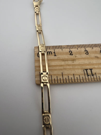 9ct Yellow Gold 5mm Wide Bracelet - 7 Inch Ladies Gold Bracelet - UK Hallmark