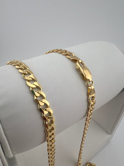 9ct Solid Gold Men’s Chain 22 INCH - 5.5mm Curb Chain - Full UK Hallmark