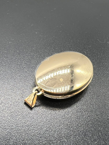 Genuine 9ct Yellow Gold Medium Size Oval Plain Picture Locket / Pendant - Boxed