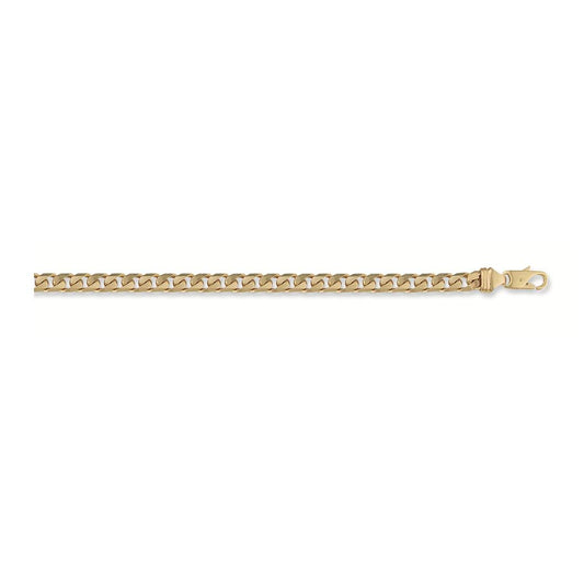 Solid 9ct Yellow Gold 7mm Tight Link Curb Mens Bracelet