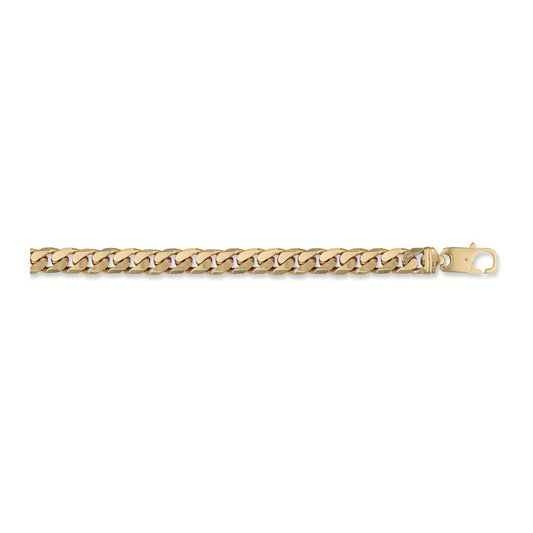 Solid 9ct Yellow Gold 11mm Tight Link Curb Mens Bracelet