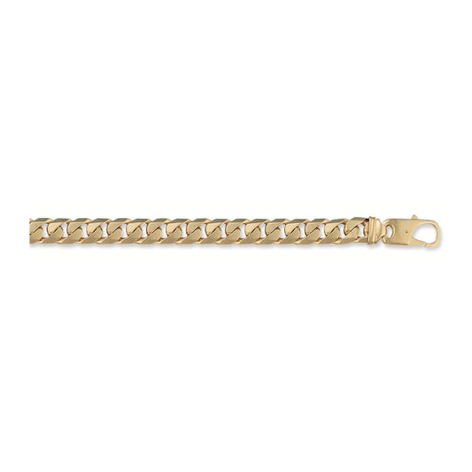 Solid 9ct Yellow Gold 12mm Tight Link Curb Mens Bracelet