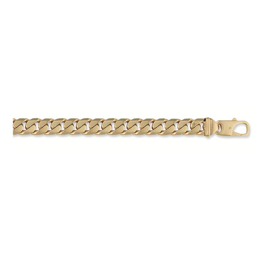 Solid 9ct Yellow Gold 13mm Tight Link Curb Mens Bracelet