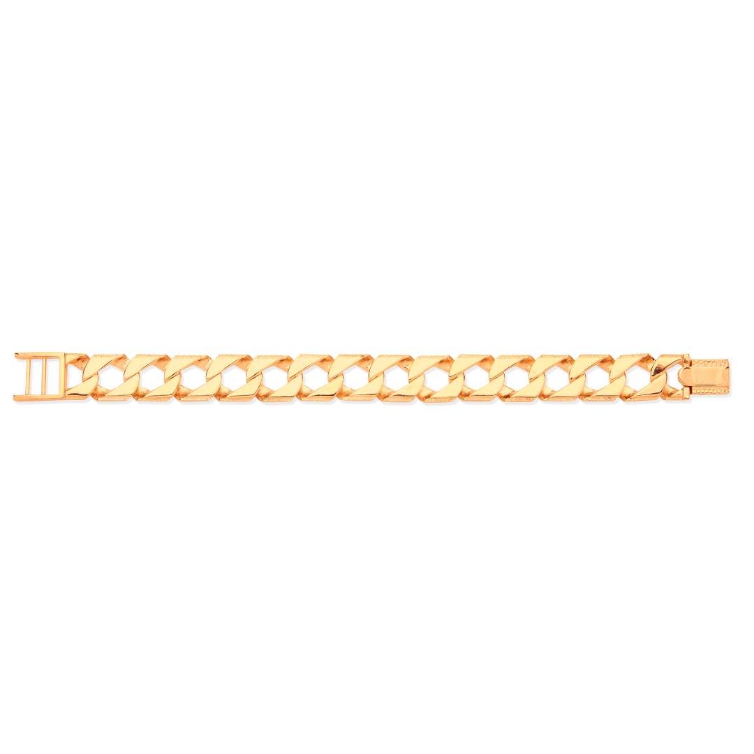 Solid 9ct Yellow Gold 16mm Chaps Bracelet Casted Gold Links