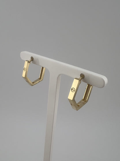 Ladies 9ct Gold 16mm Huggie Earrings - Womens 9ct Gold Huggie Helix Earring