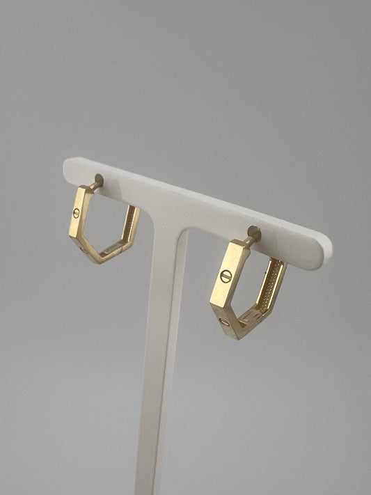 Ladies 9ct Gold 16mm Huggie Earrings - Womens 9ct Gold Huggie Helix Earring