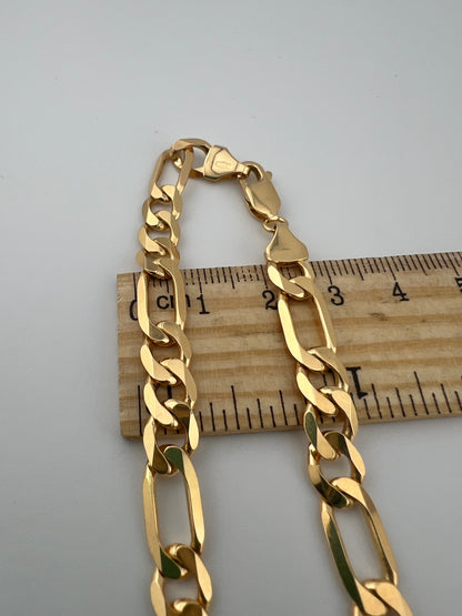 9ct Solid Yellow Gold 7mm Fiagro Chain / Necklace - 18” - 30” - FULL UK HALLMARK & BOXED