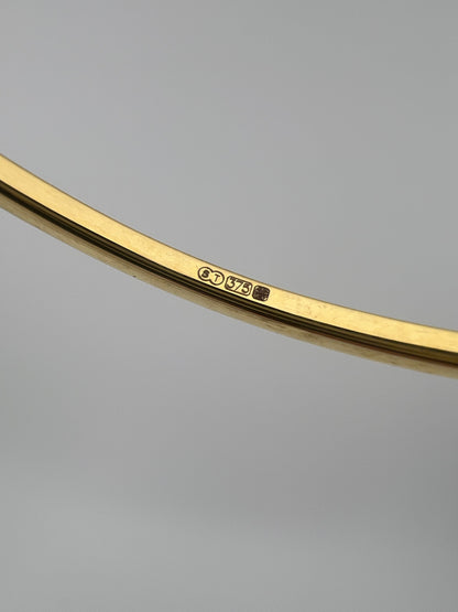 Women’s 9ct Yellow Gold Plain Bracelet - Ladies Gold 2mm Thin Plain Slave Bangle