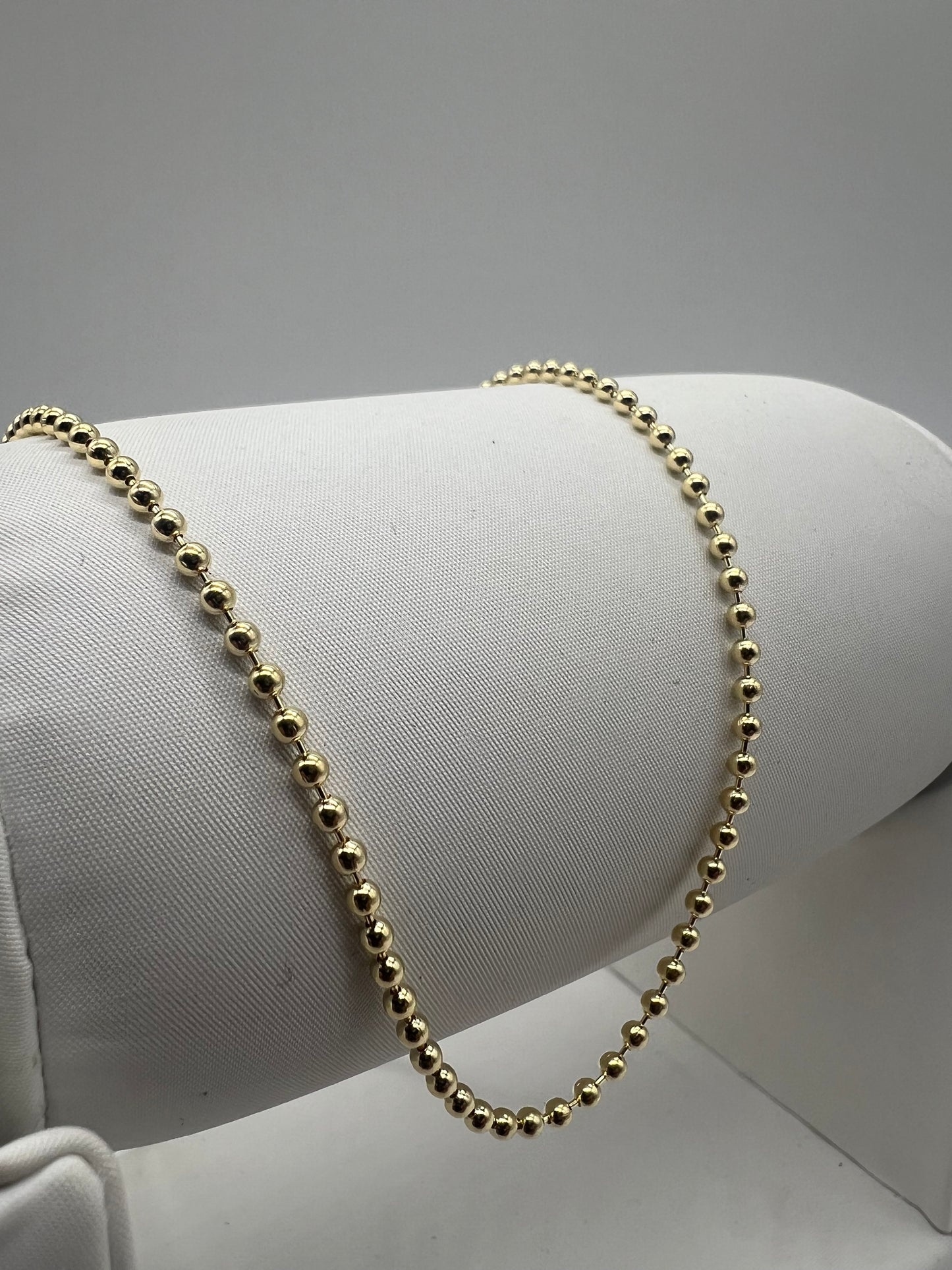 Solid 9ct Gold Ball/Bead Chain - 2MM Wide - 16" 18" 20" 22" 24" - Full Hallmark