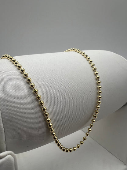 Solid 9ct Gold Ball/Bead Chain - 2MM Wide - 16" 18" 20" 22" 24" - Full Hallmark