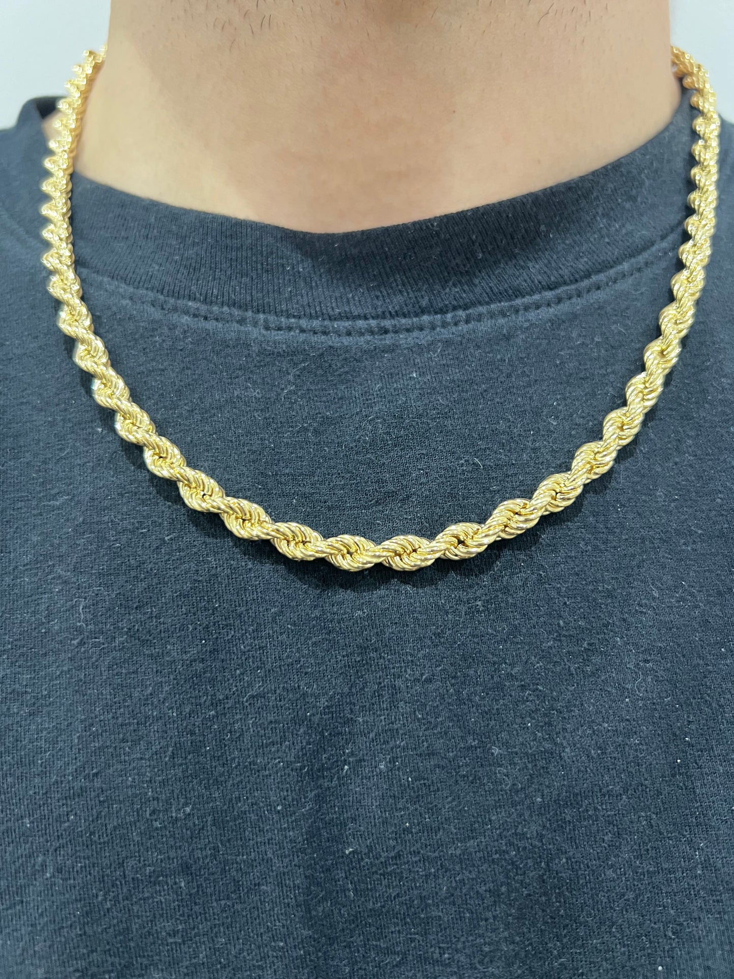 9ct Yellow Gold 6mm Rope Chains & Bracelets - 7.5, 8.5, 18, 20, 22, 24, 28, 30, 34 Inch - Full UK Hallmark