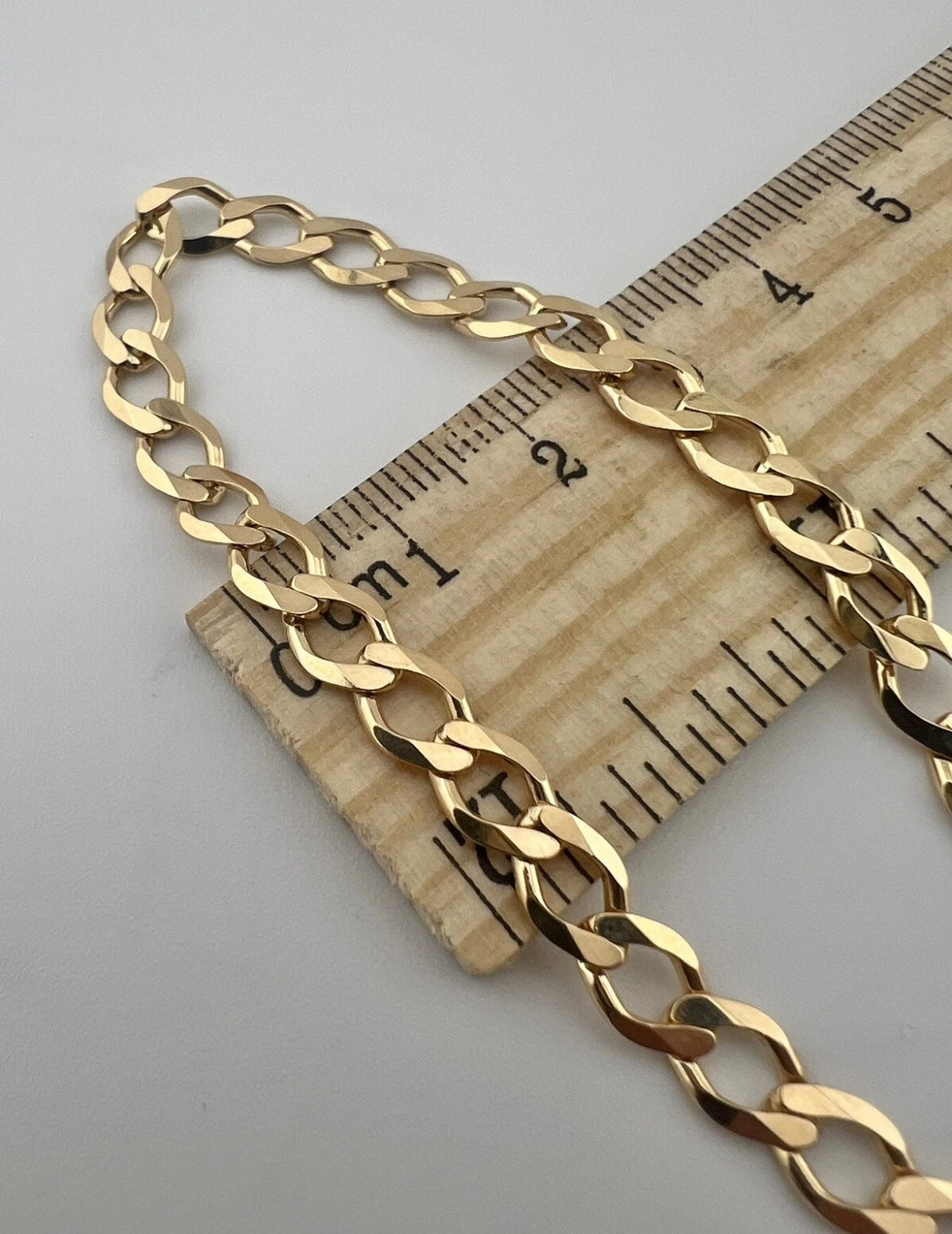 9ct Solid Gold Bracelet 8.5 INCH - 6mm Flat Curb - UK HALLMARK & BOX