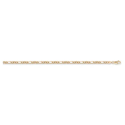 Solid 9ct Yellow Gold 4mm Wide Figaro Chain