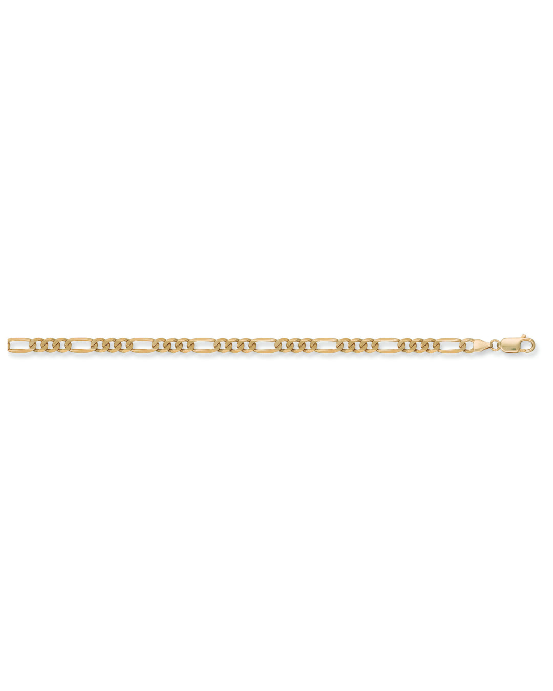 Solid 9ct Yellow Gold 5.5mm Mens Figaro Bracelet