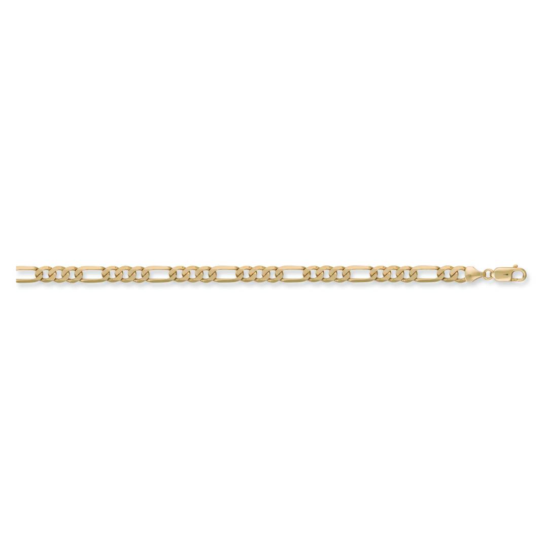 Solid 9ct Yellow Gold 6.5mm Wide Figaro Chain