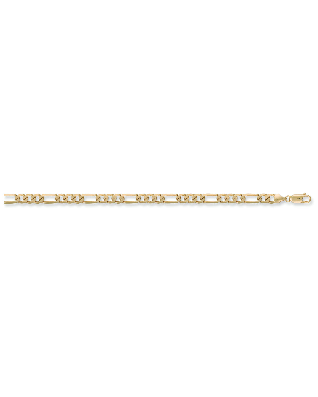 Solid 9ct Yellow Gold 6.5mm Mens Figaro Bracelet