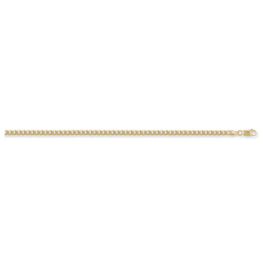 Solid 9ct Yellow Gold Curb Chain - 4mm Wide