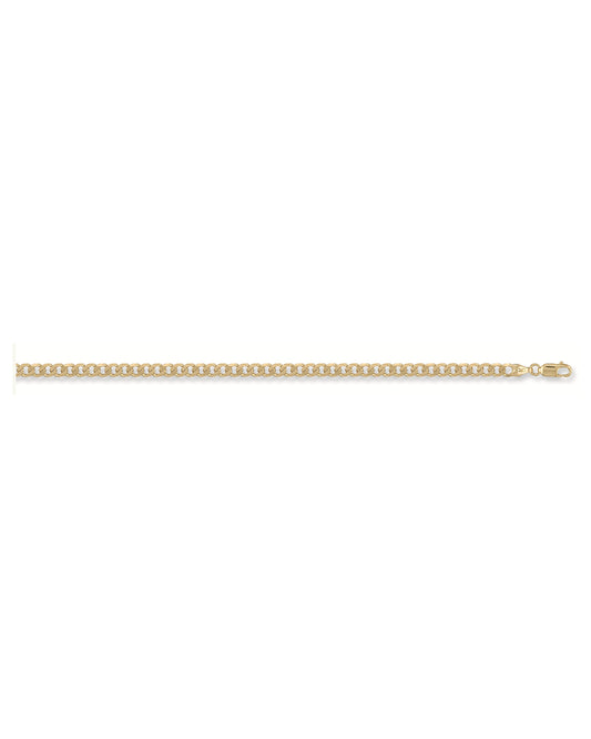 Solid 9ct Yellow Gold Curb Chain - 4.6mm Wide - 8.5 Inches